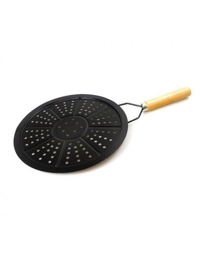 Simmer Ring Heat Diffuser Gas Electric Pan Matt Black With Handle 4824 (Parcel Rate)