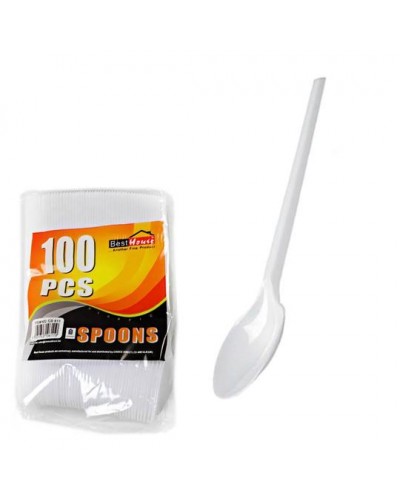 100 Pack Disposable Spoons For Parties And Special Occasions AP1003 (Parcel Rate)